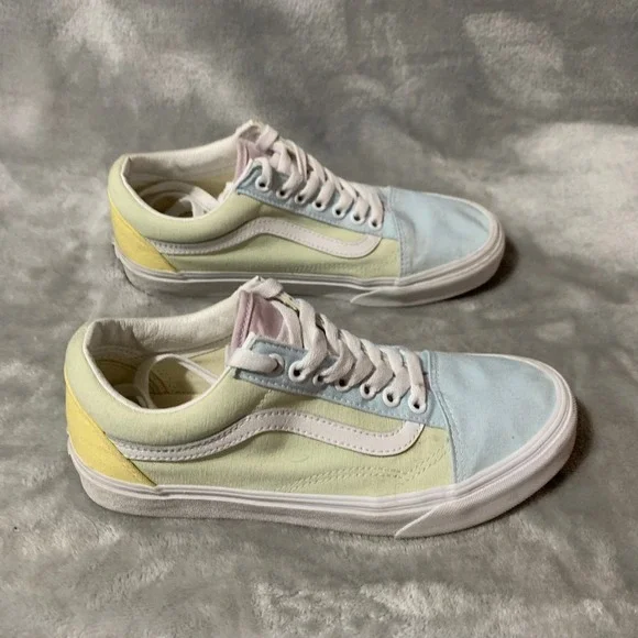 Vans Old Skool Color Block Pastel Low Top Sneakers Size 8 Women Skater Casual - Picture 3 of 14